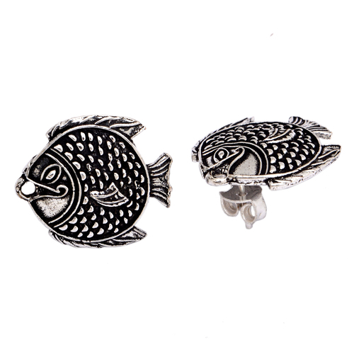 Oxidize Plated Stud Earring