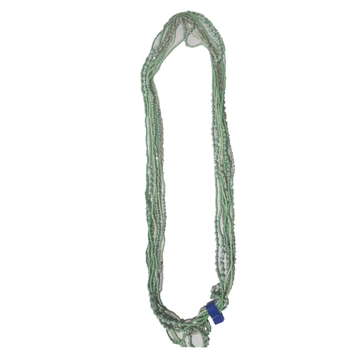 Green Glass Beaded Handcrafted Long Necklace - Glass Beads, 70-80cm, Green, Clasp Closure, Elegant Design