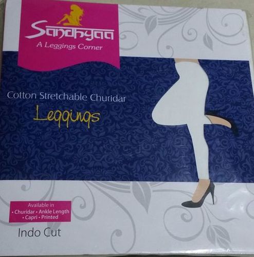 L-OFFWHITE - Cotton, Size L, Off-White | Stretchable Fabric, Comfortable Fit, Moisture-Wicking Ankle Leggings
