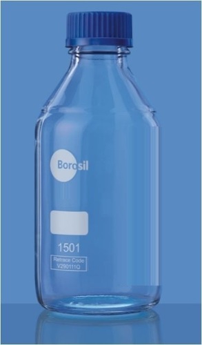 Bottle - Borosilicate Glass, 1000ml, 101x225mm, GL 45 Neck | Screw Cap, Leakproof Seal, Easy Pouring, Reagent Safe