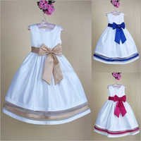 Girls Frocks - Cotton, Sizes Xs-l, White | Modern Style, Handwork, Quick Dry, Washable, Ribbon Decoration, Plain Pattern, Summer Wear