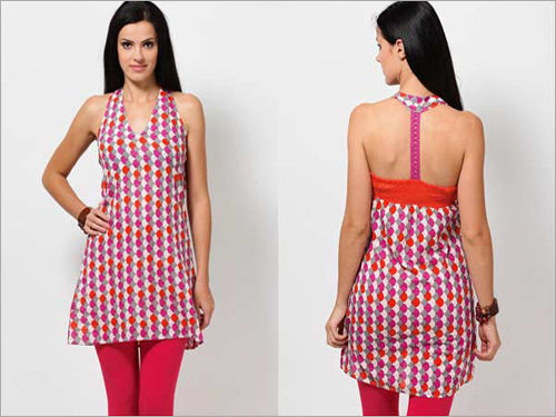 Pink Printed Kurti Trendy