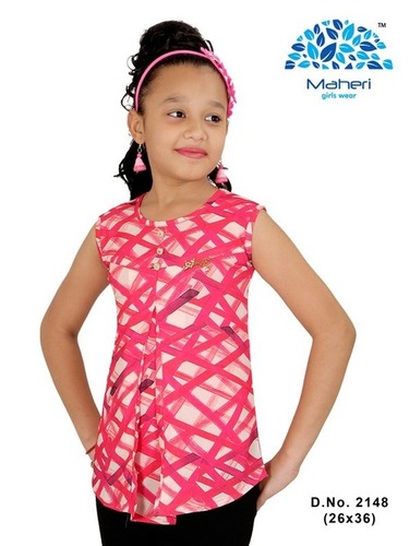Fancy Top - Chiffon Material, Sizes 26 to 36 | Embroidered Pattern, Modern Style for Girls Ages 4-15