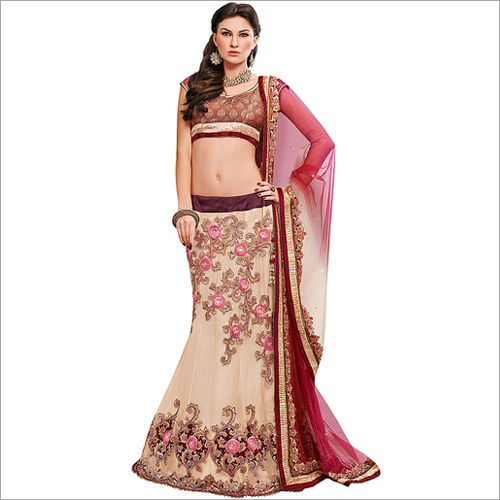 Mahotsav Cream Embellished Lehenga