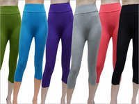 Green Cotton Lycra Leggings