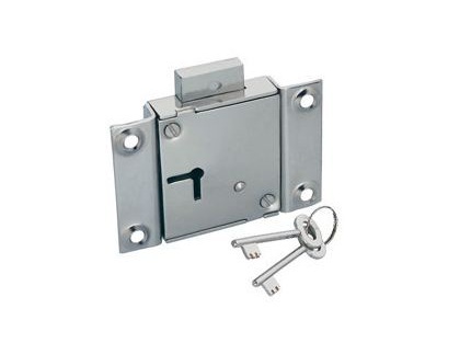Furniture Lock - Nickel Plated Steel Body, Brass Levers, Four-Way Mounting, 6 Levers, 2 Keys, Universal Fit, Easy Install