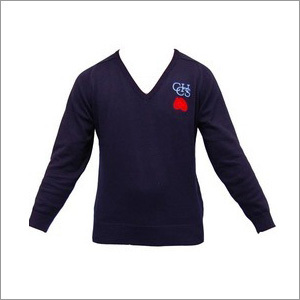 School Uniform - Woolen Cotton Blend, Customized Size | Long Sleeve, Unisex V Neck, Embroidered Customized Logo