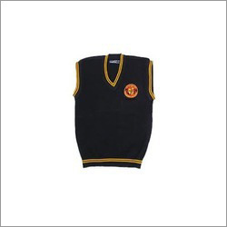 School Dress Sweaters - Woolen Fabric Customized Size | V Neck Sleeveless Embroidered Logo Unisex High School Uniform