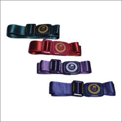 Satin School Belt - Satin Material, Customized Size, Unisex Design | Customized Badge Logo, Plain Dyed Finish, Ideal for High School Uniforms