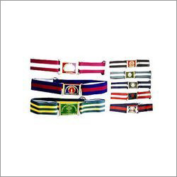 School Belts - Cotton Satin Fabric, Customized Size with Printed Badge Logo | Unisex High School Uniform Accessory