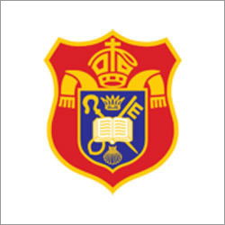 Red And Blue Die Cut Badge