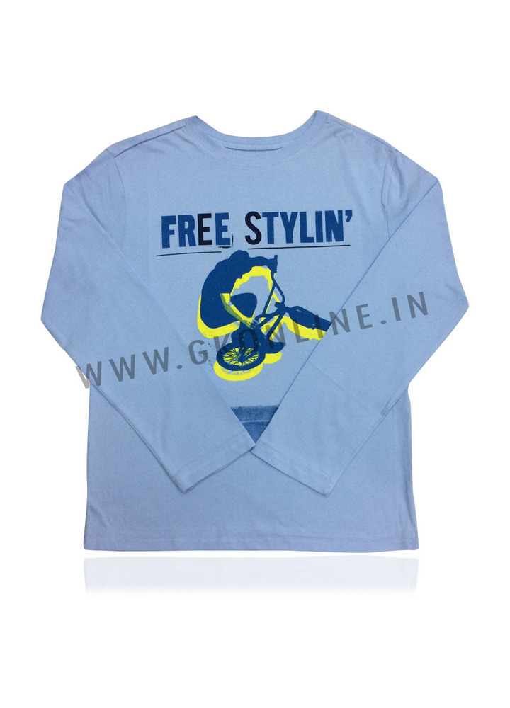 Sky Blue Kids Printed T-Shirt(Boy)
