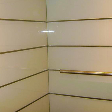 Elevator Interior Solution - Composite Panel, 10mm Thickness , Beige Color, Glossy Finish | Customizable, Durable Panels, Elegant Look, Modern Design
