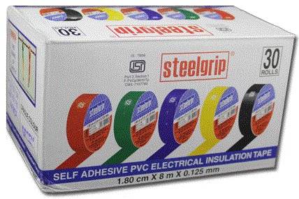 Self Adhesive PVC Electrical Insulation Tape - 18 mm x 0.125 mm x 8 Mtr | Yellow, Self-Extinguishing, Weather Proof, Acid & Oil Resistant, ISI Marked Since 1977