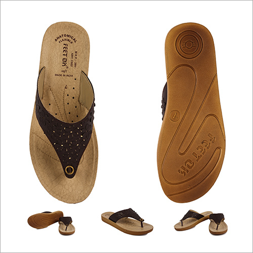 Brown Flowery Slipper