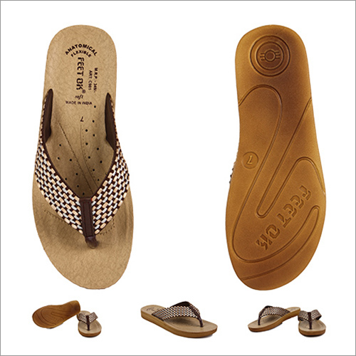 Fancy Brown Stripped Slipper