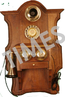 Antique Wooden Wall Hanging Telephone