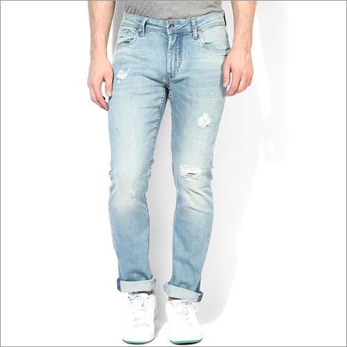 Flying Machine Blue Washed Mid Rise Slim Fit Jeans