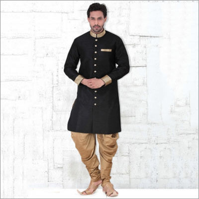 Black Readymade Designer Indian Kurta Pajama