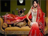 Elegant Bridal Lehenga Decoration Material: Beads