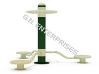 Gym Fitness Equipment - Powder-coated Steel, Standard Installation Dimensions | Durable Ergonomic Design, Multiple User Capacity, Weather-resistant Coating, Anti-slip Design, Rotating Seats And Handles