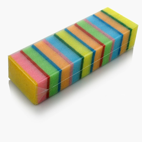 Colourful Sponge with Nylon Cleaning Pad