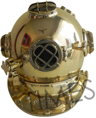 Antique Diving Helmet Brass Shine