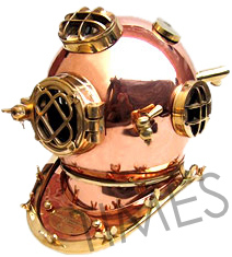 Antique Copper Shine Brass Diving Helmet
