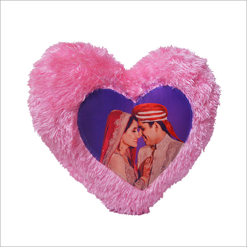 Pink Heart Fur Cushion Pink Heart Fur Cushion