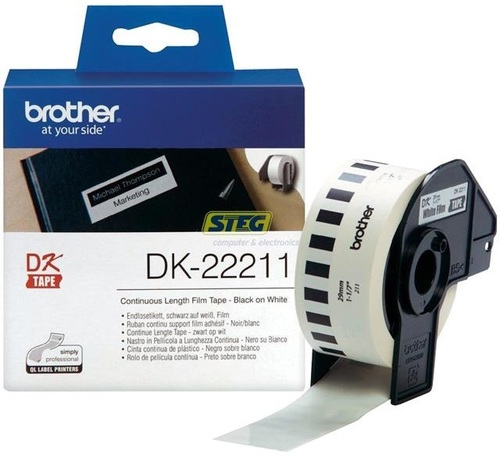 Label Film Adhesive Tape - 15.24 m x 29 mm, Blue On White Compatibility for QL-570, QL-580N, QL-700, QL-720NW