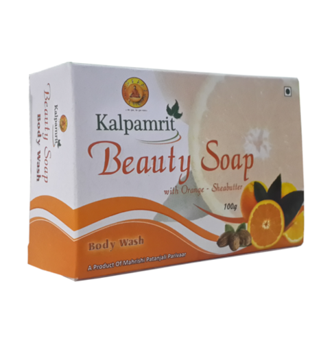 Kalpamrit Beauty Soap - Herbal Formula Orange Pulp Extract Neem Tulsi Pudina & Honey | Smooth Texture Nourishing Care for All Skin Types