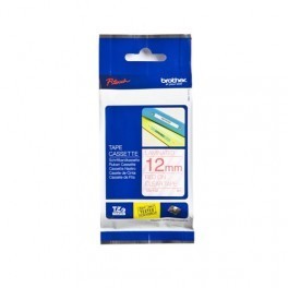 Laminated Tape - 12mm x 8m | Red on Clear, Water-Resistant and Fade-Proof for Versatile Labeling