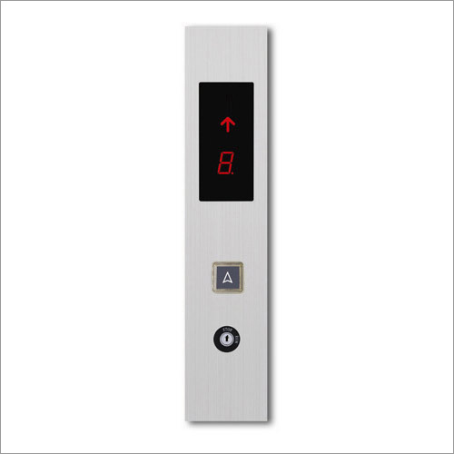 Elevator Landing Operation Panel - Stainless Steel/Glass, Bright Red LED Display with Direction Indicator, Touch Sensitive Surface Mount