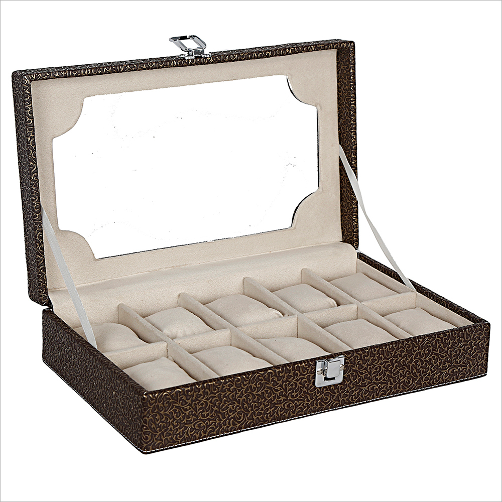 Hard Craft Golden-Brown Watch box For 10 Watches