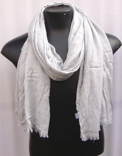 Ladies Stole - 100% Viscose 100x180cm Off-White, Soft Lightweight Fringed Accessory