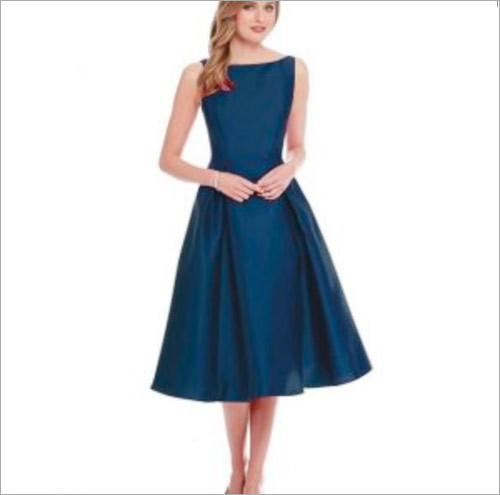 Taffeta Plain Western Dress
