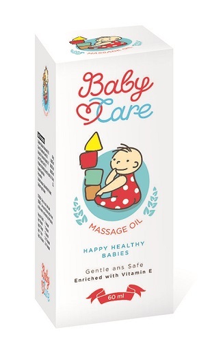 Herbal Baby Massage Oil - 60ml Liquid, Olive Oil & Almond Oil Blend, 100% Pure and Non-Staining for Gentle Skin Care