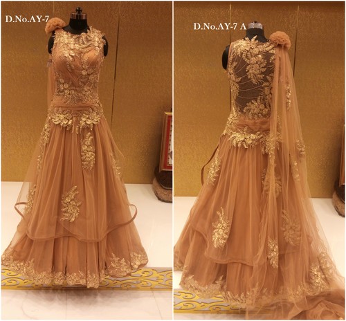 Beige Shop Wedding Wear Gown Online