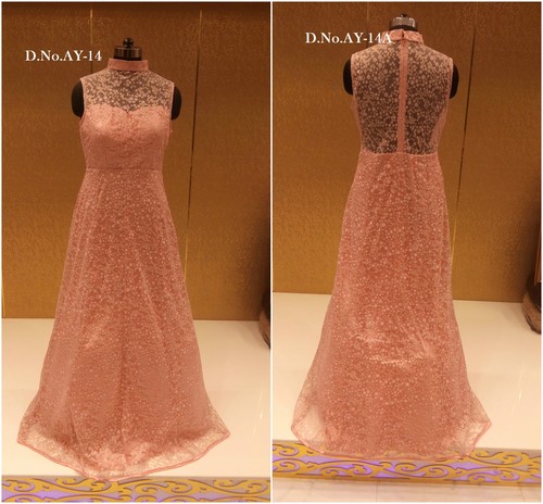 Light Gajri Fancy Designer Gown Online Shopping
