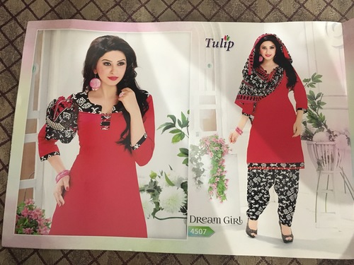 Red And Black Dress Materials
