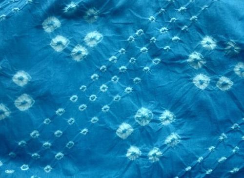 Blue White Cotton Tie Dye Bandhani