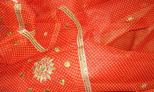 Kota Doria Fabric with gota patti
