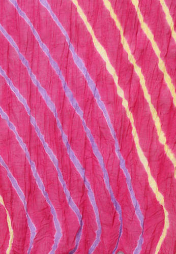 Pink Lehariya Cotton Fabric