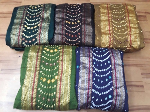 Multi Color Bandhej Dress Material