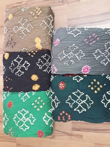 Multi Color Cotton Bandhej Dress Material