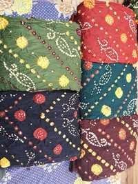 Bandhani Dress Material - Cotton Silk, Customized Size, Multi Color | Anti-wrinkle, Washable, Waterproof, Dry Clean Only, Non-toxic