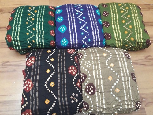 Jetpur Bandhani Dress Material - Cotton Silk, Customized Size, Multi Color | Anti-Wrinkle, Non-Toxic, Waterproof, Washable, Dry Cleanable, Printed Pattern