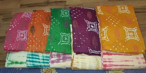 All And Multi Color Unstitched Bandhani Dress Material