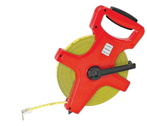 Measuring Tape - Fiberglass 13mm x 100m, Open Reel with Easy Grip Knob and Protruding Marker