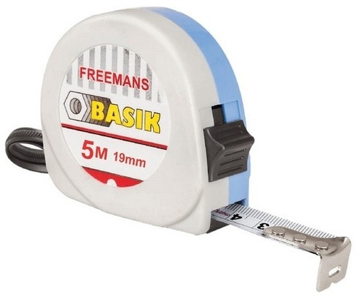 Pocket Steel Measuring Tape - 19 mm Width, 5 m Range | Unbreakable ADS Case, Click Lock, Belt Clip, Wider End Hook